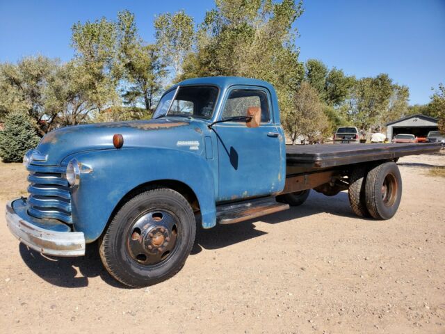 1947 CHEVROLET 6400 FARM WORK DUMP TRUCK FLATBED PATINA BLUE 1948 1949 CHEVY AD 1947 Chevrolet 6400 WHEAT FARM DUMP TRUCK DUALLY PROJECT KANSAS
