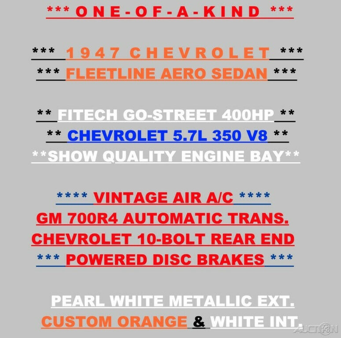 1947 Chevrolet Fleetline Aero-Sedan Fleetline Aero-Sedan Resto-Mod / EFI 350 V8 - photo 3