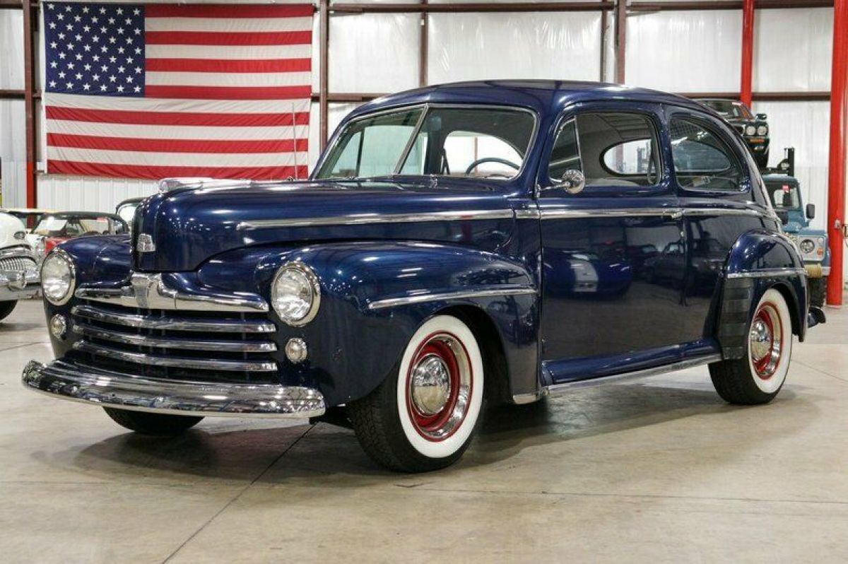 1947 Ford Deluxe Tudor 86877 Miles Blue Metallic Coupe Flathead V8 Manual 1947 Ford Deluxe Tudor