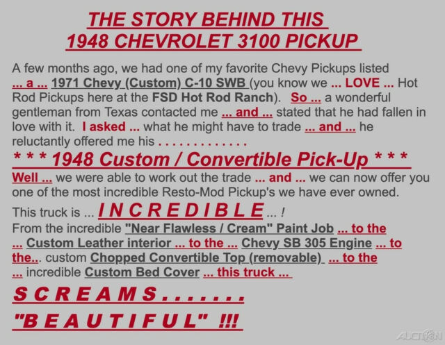 1948 Chevrolet Other Pickups Convertible / Show Truck / 305 V8 - photo 4