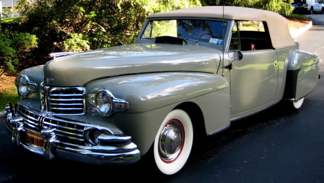 1948 Convertible Cabrio,Cigarette Gray/Red Int,V-12,3spd,P Top,PW,WWW,Orig Radio 1948 Lincoln Continental