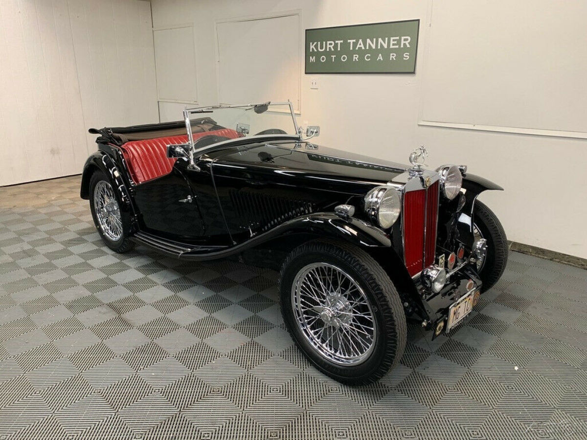 1948 MG TC. 12,290 MILES. CHROME WIRES. AACA NATIONAL FIRST PRIZE SENIOR AWARD. 1948 MG T-Series 4-SPEED, MATCHING NUMBERS ENGINE.