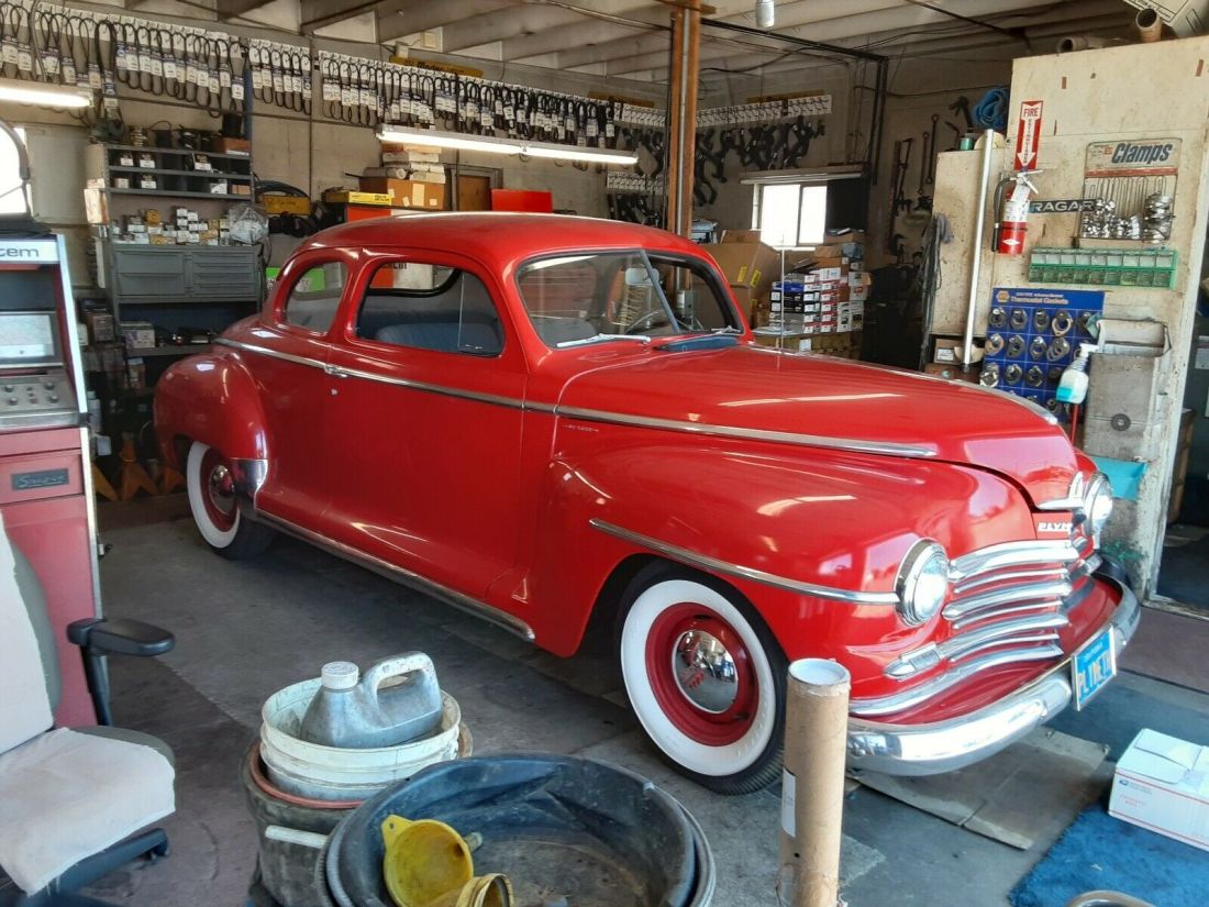1948 Plymouth P15 Coupe Red RWD Manual Deluxe 1948 Plymouth P15 Deluxe
