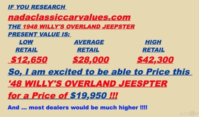 1948 Willys Overland Jeepster / Go Devil / 134.2cu 2.2L Straight-4 - photo 13