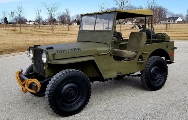 1948 WILLYS OVERLAND CJ2A JEEP 101ST AIRBORNE MILITARY PAINT NICE NO RESERVE 1948 Willys CJ2A