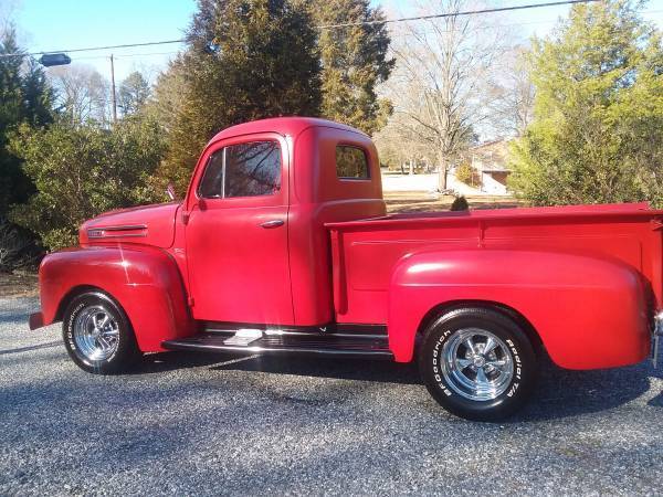 1949 Ford F-1 pickup in Vermillion red 1949 Ford F-100