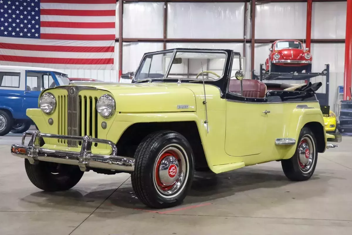 1949 Willys Jeepster 99089 Miles Fiesta Yellow Convertible 2.2L I4 3-Speed Manu 1949 Willys Jeepster