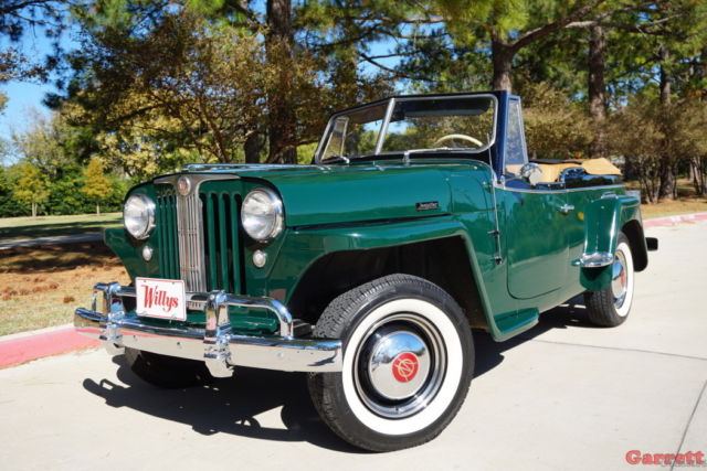 1949 Willys Oveland Jeepster Restored Emerald Green, Leather Interior, Radials 1949 Willys Jeepster Convertible
