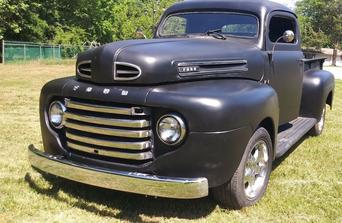 1950 Ford F-1 Pickup Black RWD Automatic Short Bed 1950 Ford F-1 Short Bed