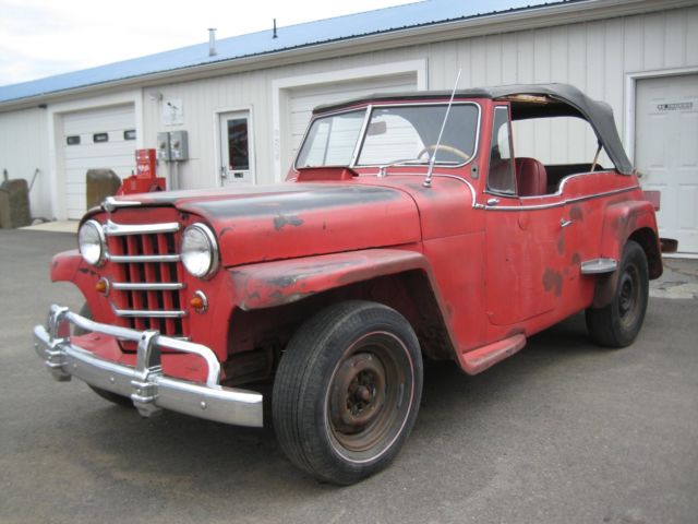 1950 willys Jeepster, barn find, old hot rod with 289 Ford V8 & C4 transmission 1950 Willys Jeepster