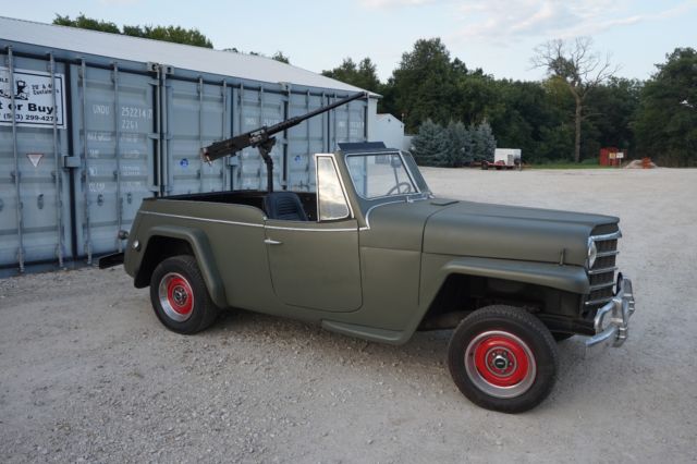 1950 Willys Jeepster Carryall Military Look w/ Model Gun 1950 Willys 439