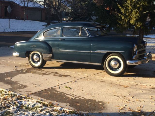 1951 Chevy Fleetline 2 dr, 216 3 spd, tropy blue, original int w/ new carpet 1951 Chevrolet Fleetline