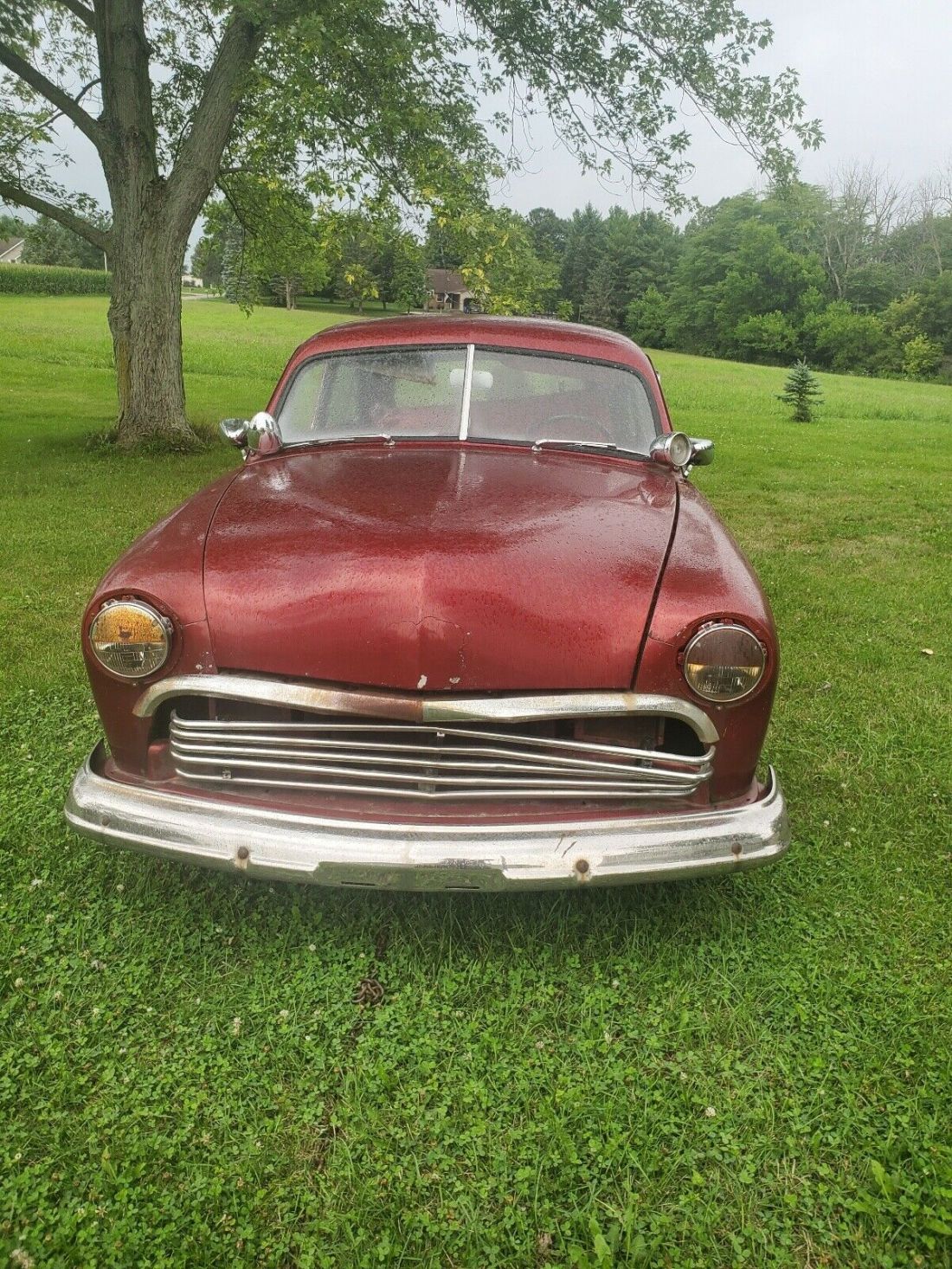 1951 Ford Custom Coupe Red RWD Manual 2S 1951 Ford Custom 2S