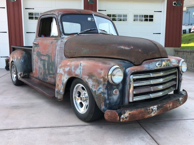 1951 GMC 100 3 Window Short Bed Ratrod Patina Shop Truck Chevy 3100 - photo 2