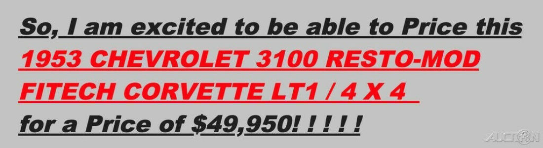 1953 Chevrolet Other Pickups 3100 Resto-Mod / FiTech LT1 V8 / 4x4 - photo 13