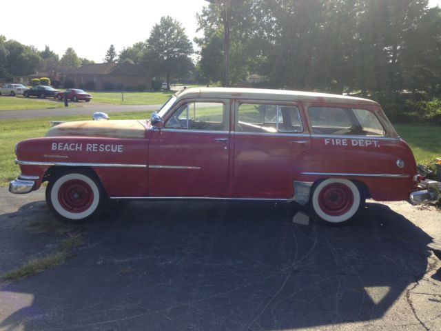 1953 Chrysler beach rescue ambulance hot rat rod woodie surf wagon 1953 Chrysler Town & Country Wagon
