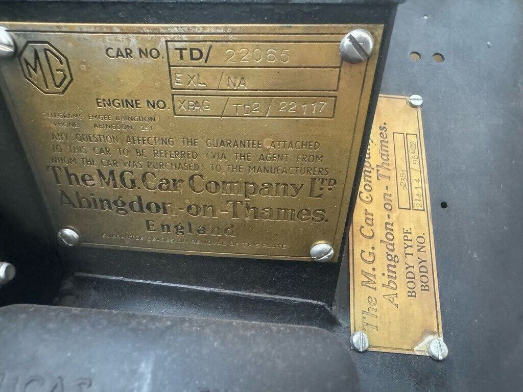 1953 MG TD Numbers Matching - photo 4