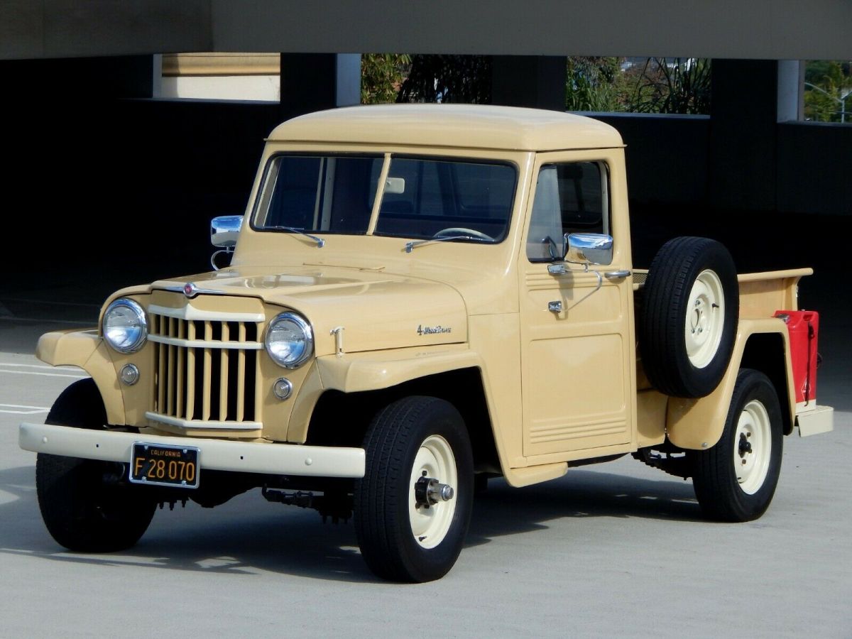 1953 Willys (Overland) 1 Ton 4WD Jeep Pickup Truck 283 V8 Engine Manual Shift 1953 Willys 4-75 Pickup 1 Ton 4WD Jeep with 283 V8 Calif Truck