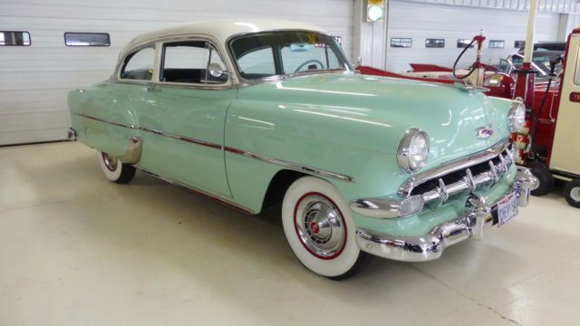 1954 Chevrolet 210 Deluxe 18298 Miles Surf Green #541 2 Door Sedan 235 Manual 3- 1954 Chevrolet Bel Air/150/210 Deluxe