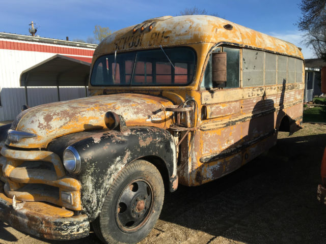 1954 Chevy 4500 school bus RV camper 36 passenger rat rod 6 cylinder ragbrai 1954 Chevrolet 4500 bus