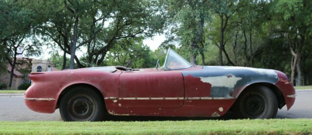 1954 Chevy Corvette project car, Restrod, Restomod, Hot Rod, Mod, real red car 1954 Chevrolet Corvette