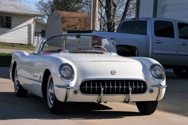 1954 CORVETTE #'S MATCHING #57 POLO WHITE ON RED 1954 Chevrolet Corvette ORIGINAL