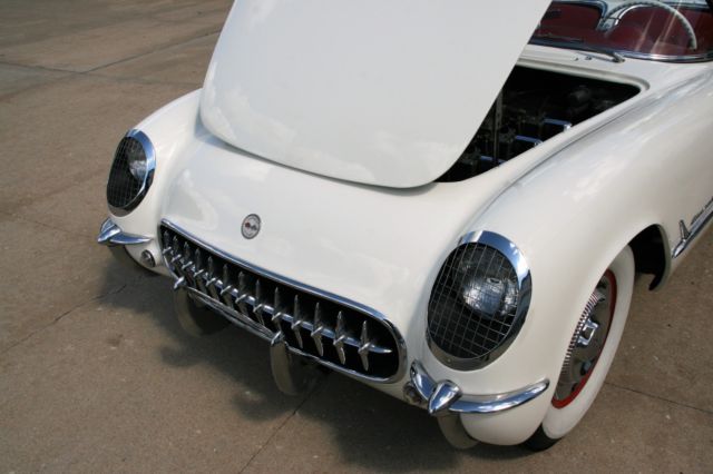1954 CORVETTE POLO WHITE ON RED, NICELY RESTORED 1954 Chevrolet Corvette ORIGINAL