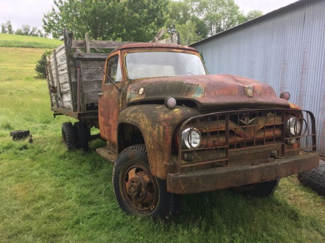 1954 F600 Ford Truck Fabco 4x4 Stake Side Bed Cab Vintage Rat Rod Ratrod 1954 Ford F 600