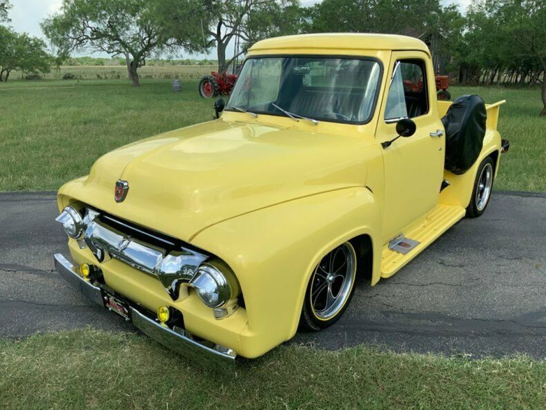 1954 Ford F-100 Swb Street Rod 350 auto AC 0 Yellow Pickup Truck 350 3 Speed Aut 1954 Ford F-100 Swb Street Rod 350 auto AC