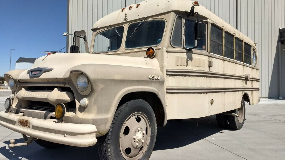 1955 Chevrolet 4500 Short School Bus, 1970's R/V Conversion, Hippie Bus Kooooool 1955 Chevrolet 4500 School Bus R/V