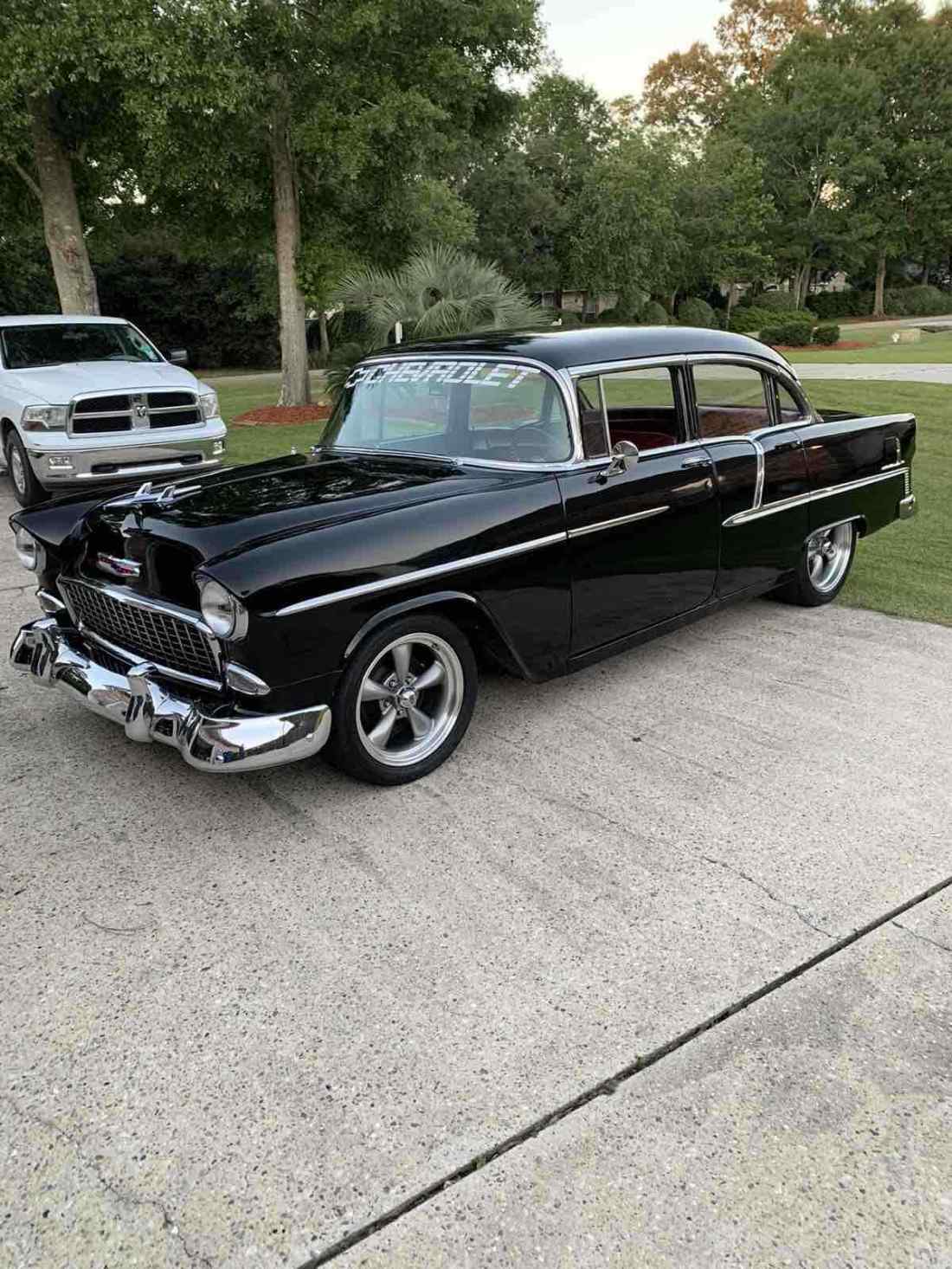 1955 Chevrolet Bel Air 4 Door Sedan Black RWD Manual 1955 Chevrolet Bel Air