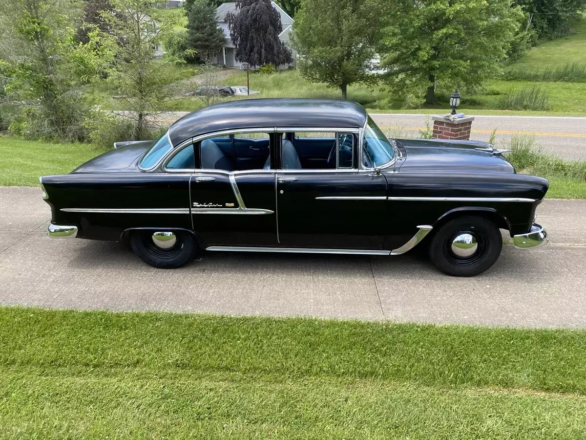 1955 Chevrolet Bel Air tri five hot rod muncie Chevy patina Sedan Black 1955 Chevrolet Bel Air