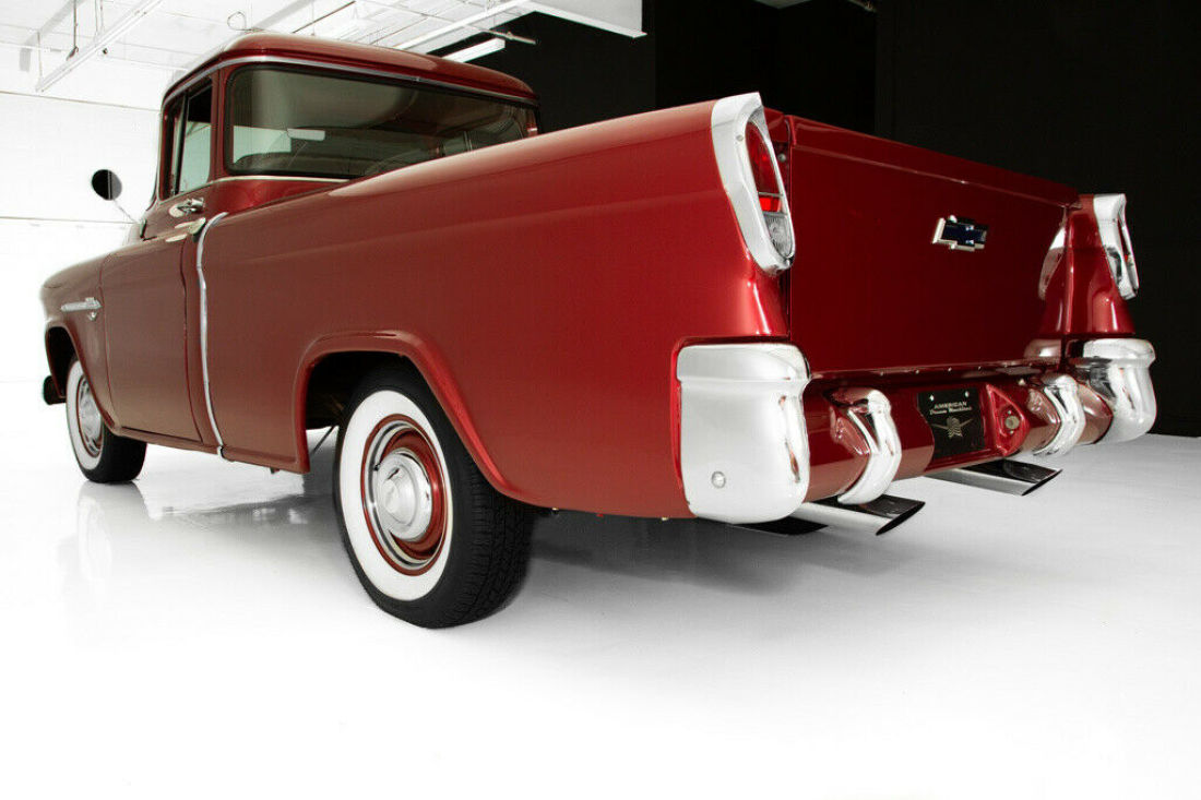 1955 Chevrolet Pickup Rare Cameo, Candy Brandywine, V8, Big Back Window - photo 10