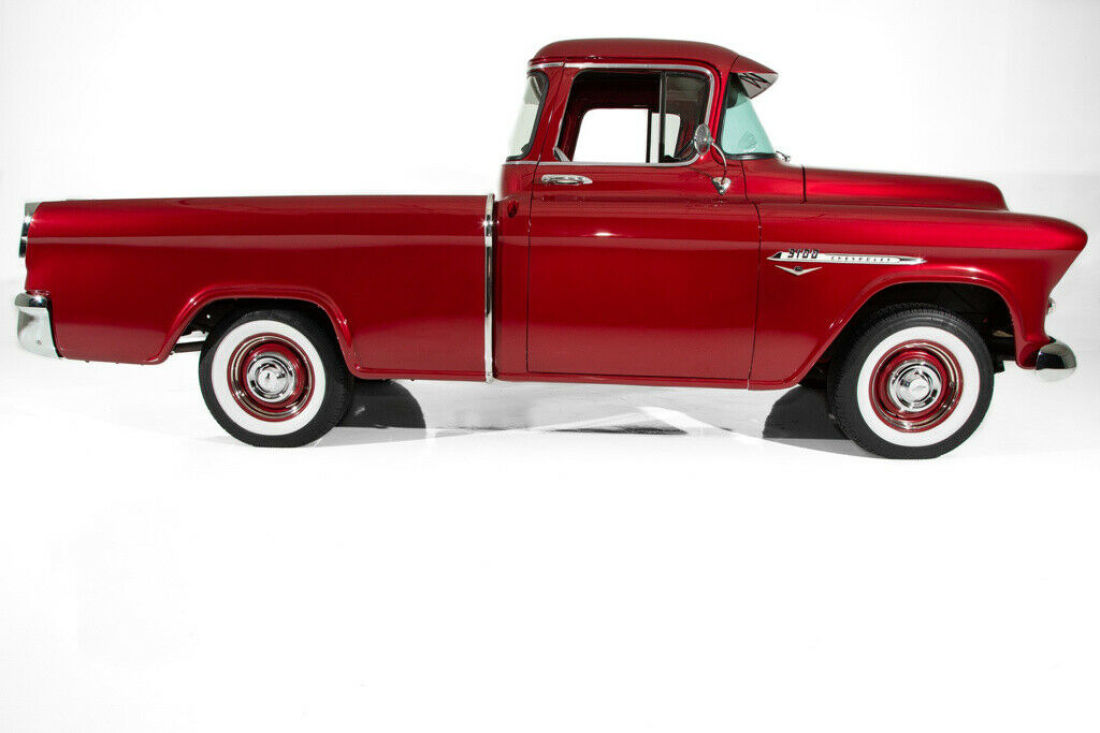 1955 Chevrolet Pickup Rare Cameo, Candy Brandywine, V8, Big Back Window - photo 2