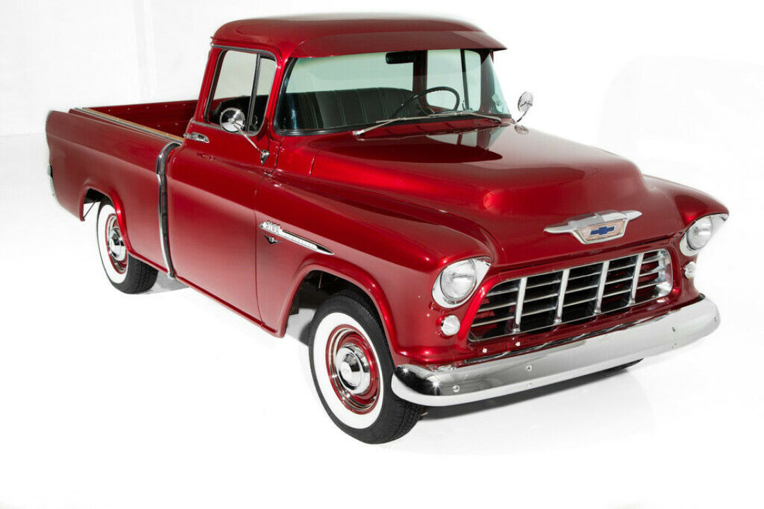 1955 Chevrolet Pickup Rare Cameo, Candy Brandywine, V8, Big Back Window - photo 3