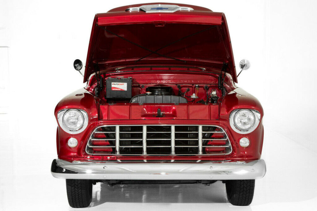 1955 Chevrolet Pickup Rare Cameo, Candy Brandywine, V8, Big Back Window - photo 5