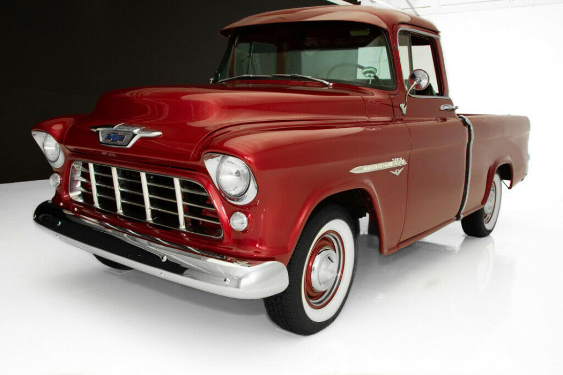 1955 Chevrolet Pickup Rare Cameo, Candy Brandywine, V8, Big Back Window - photo 9