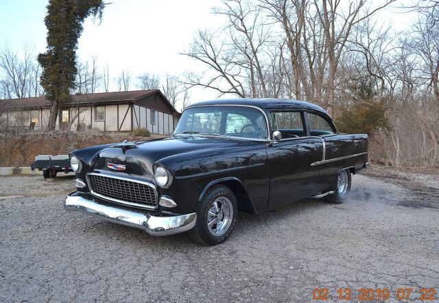 1955 CHEVY 210 REBUILT 327 700R4 PS FRESH FRAME OFF RUST FREE BEAUTIFUL BLACK 1955 Chevrolet Bel Air/150/210 327 700R4 AUTO PS