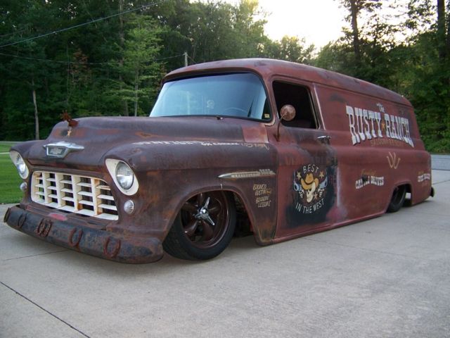 1955 CHEVY 3800 PANEL TRUCK RUSTY RANCH 1955 Chevrolet C/K Pickup 1500