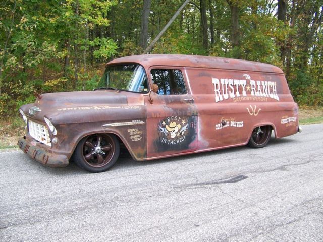 1955 CHEVY 3800 PANEL TRUCK VAN STATION WAGON RUSTY RANCH 1955 Chevrolet Other Pickups