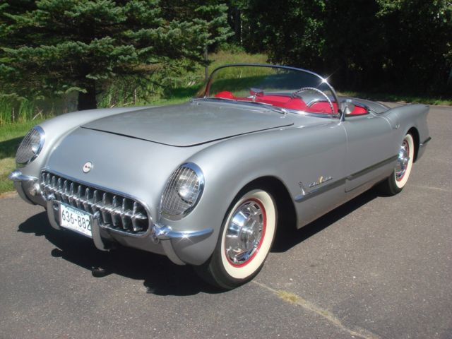 1955 Chevy Corvette, WE CAN SHIP WORLDWIDE, rare silver gray,red interior. 1955 Chevrolet Corvette