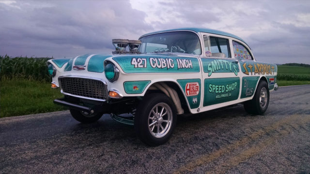 1955 CHEVY GASSER<HOT ROD<STREET ROD<CUSTOM<FLAKE PAINT<BIG BLOCK 1955 Chevrolet Bel Air/150/210 210
