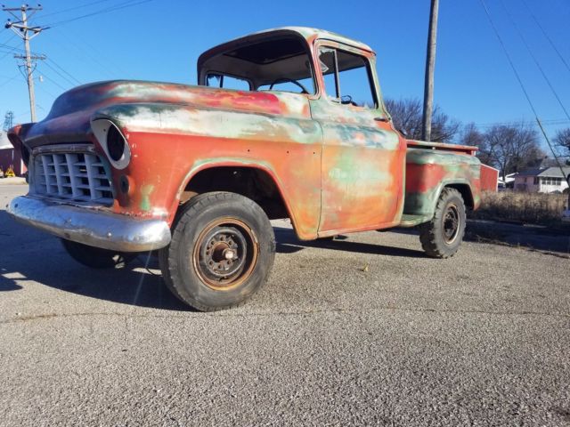 1955 Chevy pickup truck patina hot rat rod bagged original apache 3100 shortbed 1955 Chevrolet Other Pickups