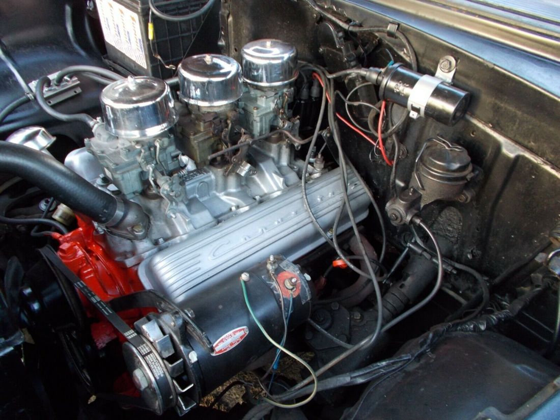 1955 Chevrolet Bel Air/150/210 ribbed door panels black cloth seat - photo 13