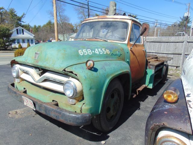 1955 FORD F-500 BARN FIND CAB AND CHASSIS!! RARE COOL RAT ROD PROJECT!! 1955 Ford F-550