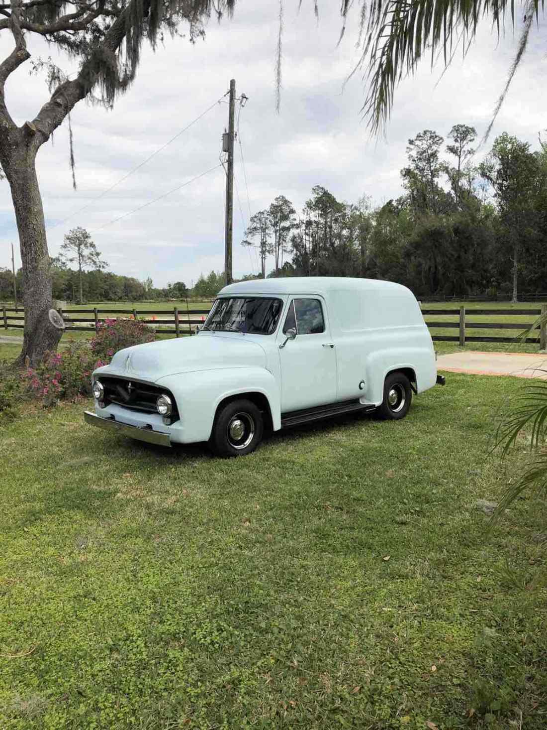 1955 Ford F100 Pickup Blue RWD Automatic Panel truck 1955 Ford F100 Panel truck