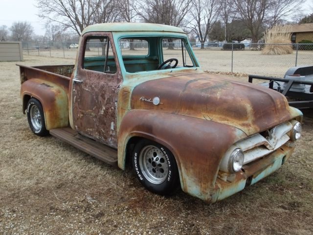 1955 Ford F100 Pickup Roller Rat Rod Project Truck 1955 Ford F-100 F100