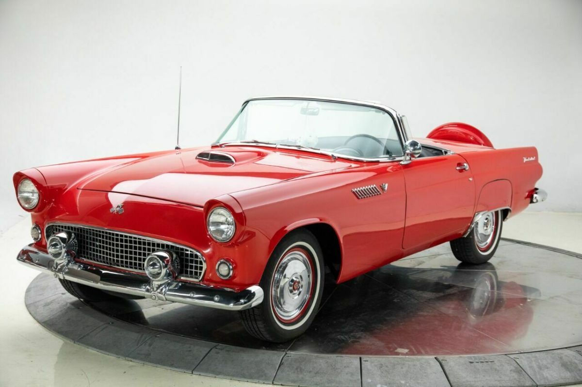 1955 Ford Thunderbird V8 4.7L Automatic Convertible Torch Red 1955 Ford Thunderbird