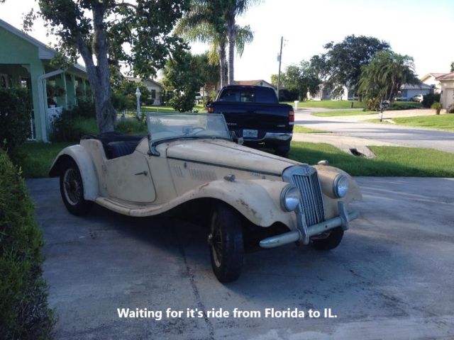 1955 MG TF 1500 Original, Solid, Straight Runs and Drives, Florida Garage Find 1955 MG T-Series leather