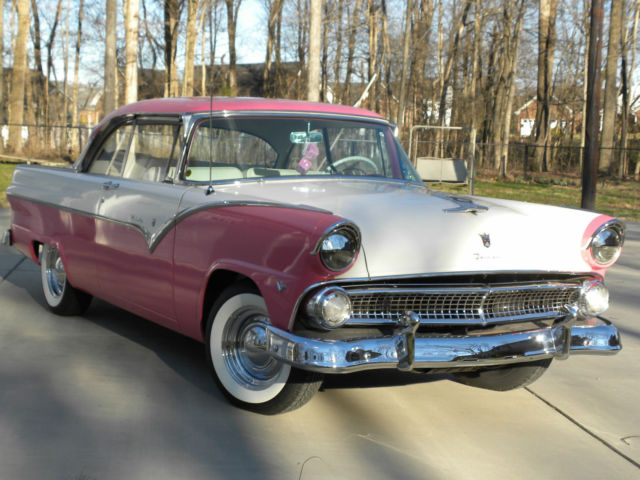1955 Pink and White Ford Fairlane Victoria 1955 Ford Fairlane